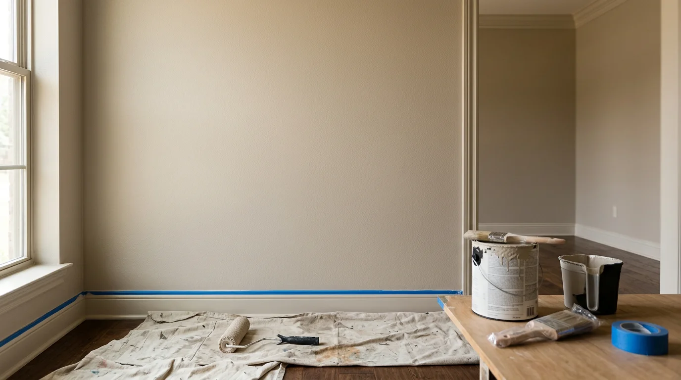 Freshly painted interior walls with clean, even finish